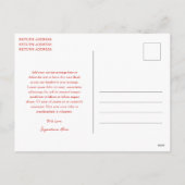 Schattigee rode boog foto vrolijk kerstfeest feestdagenkaart (Achterkant)