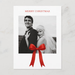 Schattigee rode boog foto vrolijk kerstfeest feestdagenkaart