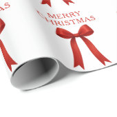 Schattigee rode boog vrolijk kerstfeest cadeaupapier (Rol Hoek)