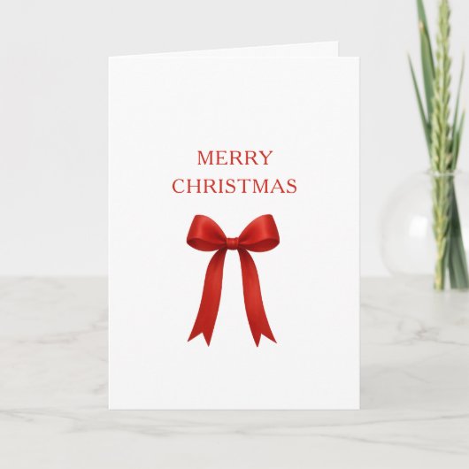 Schattigee rode boog vrolijk kerstfeest feestdagen kaart (Voorkant)