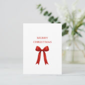 Schattigee rode boog vrolijk kerstfeest feestdagenkaart (Staand voorkant)