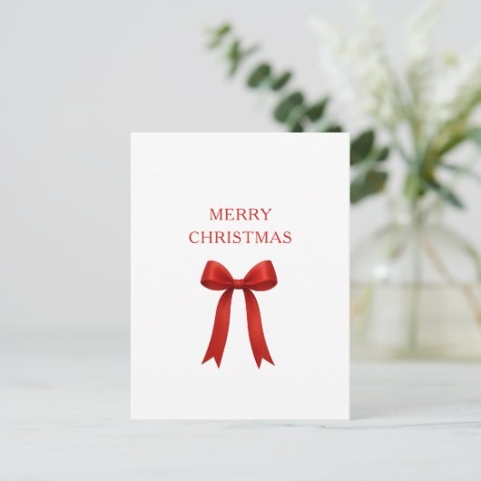 Schattigee rode boog vrolijk kerstfeest feestdagenkaart (Staand voorkant)