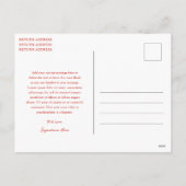 Schattigee rode boog vrolijk kerstfeest feestdagenkaart (Achterkant)