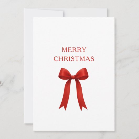 Schattigee rode boog vrolijk kerstfeest feestdagenkaart (Voorkant)