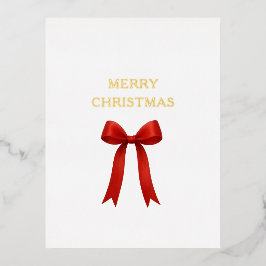 Schattigee rode boog vrolijk kerstfeest folie feestdagen briefkaart