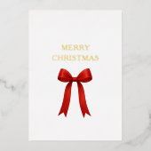 Schattigee rode boog vrolijk kerstfeest folie feestdagenkaart (Voorkant)