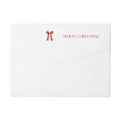 Schattigee rode boog vrolijke kerst terug adres (Achterkant)