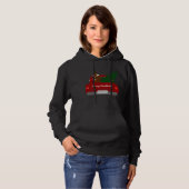 Schattigee Rode Boston Terrier - retro kerst Hoodie (Voorkant volledig)