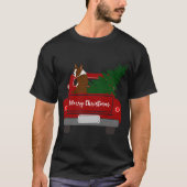 Schattigee Rode Boston Terrier - retro kerst T-shirt (Voorkant)
