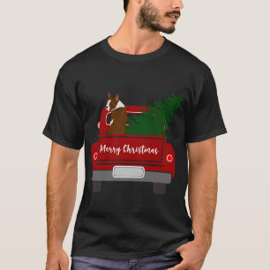 Schattigee Rode Boston Terrier - retro kerst T-shirt