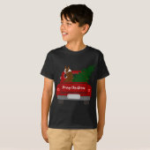 Schattigee Rode Boston Terrier - retro kerst T-shirt (Voorkant volledig)