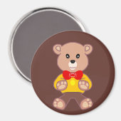 Schattigee Rode Bowtie Beige Teddy Bear Brown Magneet (Voorkant / Achterkant)
