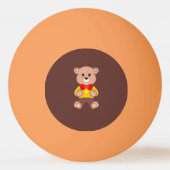 Schattigee Rode Bowtie Beige Teddy Bear Brown Pingpongbal (Achterkant)