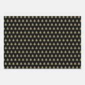 Schattigee rode dennen groen zwart gouden kerstbom inpakpapier vel (Voorkant 3)