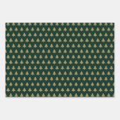 Schattigee rode dennen groen zwart gouden kerstbom inpakpapier vel (Voorkant 2)