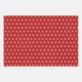 Schattigee rode dennen groen zwart gouden kerstbom inpakpapier vel (Voorkant)