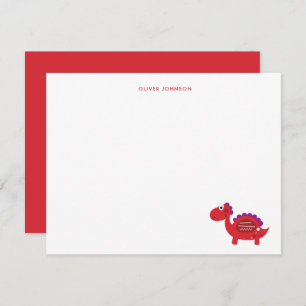 Schattigee Rode Dinosaurus Kinder dank u Bedankkaart