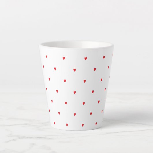 Schattigee rode doedel harten wit classy elegant 2 latte mok (Voorkant)