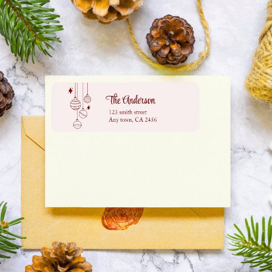 Schattigee rode doodle kerst op maat eigenzinnig etiket