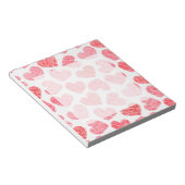 Schattigee rode Doodled Heart Valentijnsdag Patter Notitieblok (Schuin)