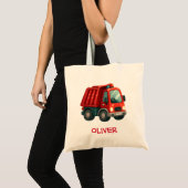 Schattigee rode dumptruck tote bag (Voorkant (product))