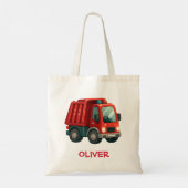 Schattigee rode dumptruck tote bag (Achterkant)