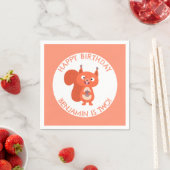 Schattigee rode eekhoorn gepersonaliseerde cartoon servet (Insitu)