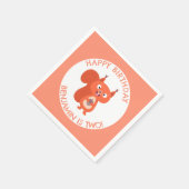 Schattigee rode eekhoorn gepersonaliseerde cartoon servet (Hoek)