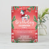 Schattigee Rode Eenhoorn Kerstfeest Save The Date (Staand voorkant)