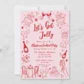 Schattigee rode eigenzinnige kerstcocktail party d kaart (Voorkant)