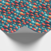 Schattigee rode en blauwe hartballonnen cadeaupapier (Hoek)