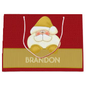 Schattigee rode en gouden Polka Dots en Santa Groot Cadeauzakje (Voorkant)