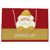 Schattigee rode en gouden Polka Dots en Santa Groot Cadeauzakje (Achterkant)