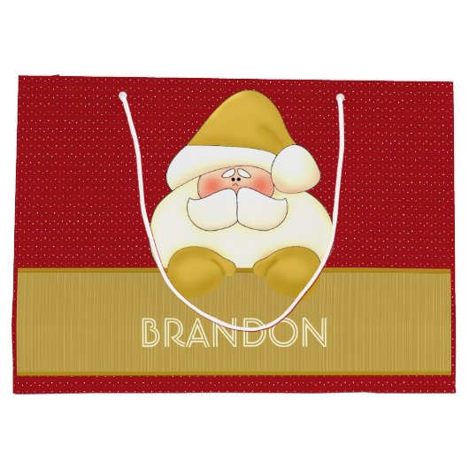 Schattigee rode en gouden Polka Dots en Santa Groot Cadeauzakje (Achterkant)