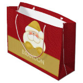 Schattigee rode en gouden Polka Dots en Santa Groot Cadeauzakje (Achterkant Gekanteld)