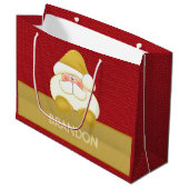 Schattigee rode en gouden Polka Dots en Santa Groot Cadeauzakje (Voorkant Gekanteld)