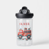 Schattigee rode en grijze brandweerwagen waterfles (Voorkant)