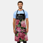 Schattigee rode en groene bloemen wintercadeau schort (Gedragen)