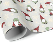 Schattigee rode en groene kerstkabouters cadeaupapier (Rol Hoek)