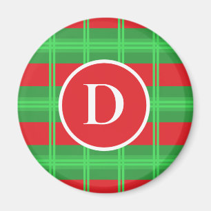 Schattigee rode en groene monogram kerstkleuren' magneet