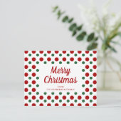 Schattigee rode en groene stippen vrolijke kerst briefkaart (Staand voorkant)