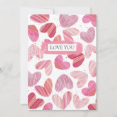 Schattigee rode en roze harten Foto Feestdagenkaart (Voorkant)