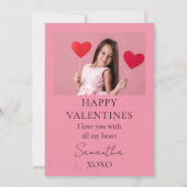 Schattigee rode en roze harten Foto Feestdagenkaart (Achterkant)