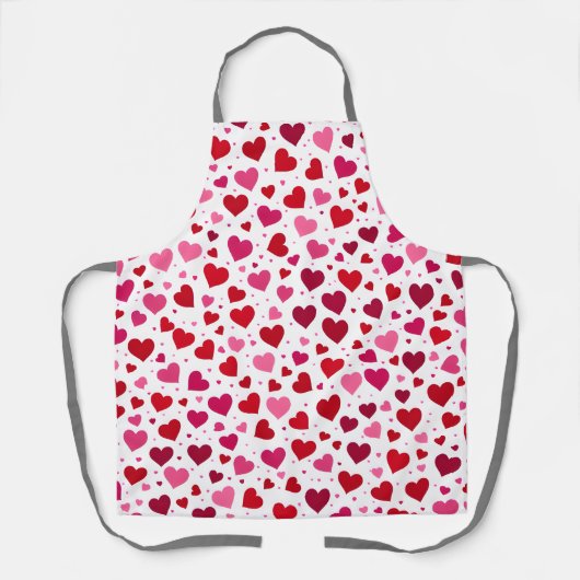 Schattigee Rode en Roze Harten Graphic Vrouwen Sch Schort (Voorkant)