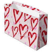 Schattigee rode en roze harten groot cadeauzakje (Achterkant Gekanteld)