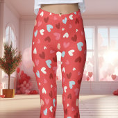 Schattigee rode en roze hartpatroon Valentijnsdag Leggings