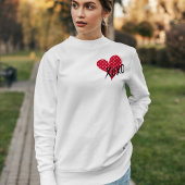 Schattigee rode en witte hart XOXO Crewneck Trui