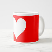 Schattigee Rode en Witte Hartvorm Grote Koffiekop (Voorkant rechts)
