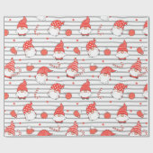 Schattigee rode en witte kerstelf cadeaupapier (Vlak)