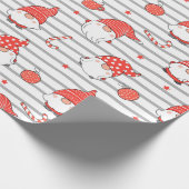 Schattigee rode en witte kerstelf cadeaupapier (Hoek)
